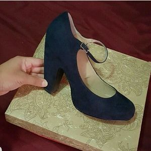 Navy blue block heels